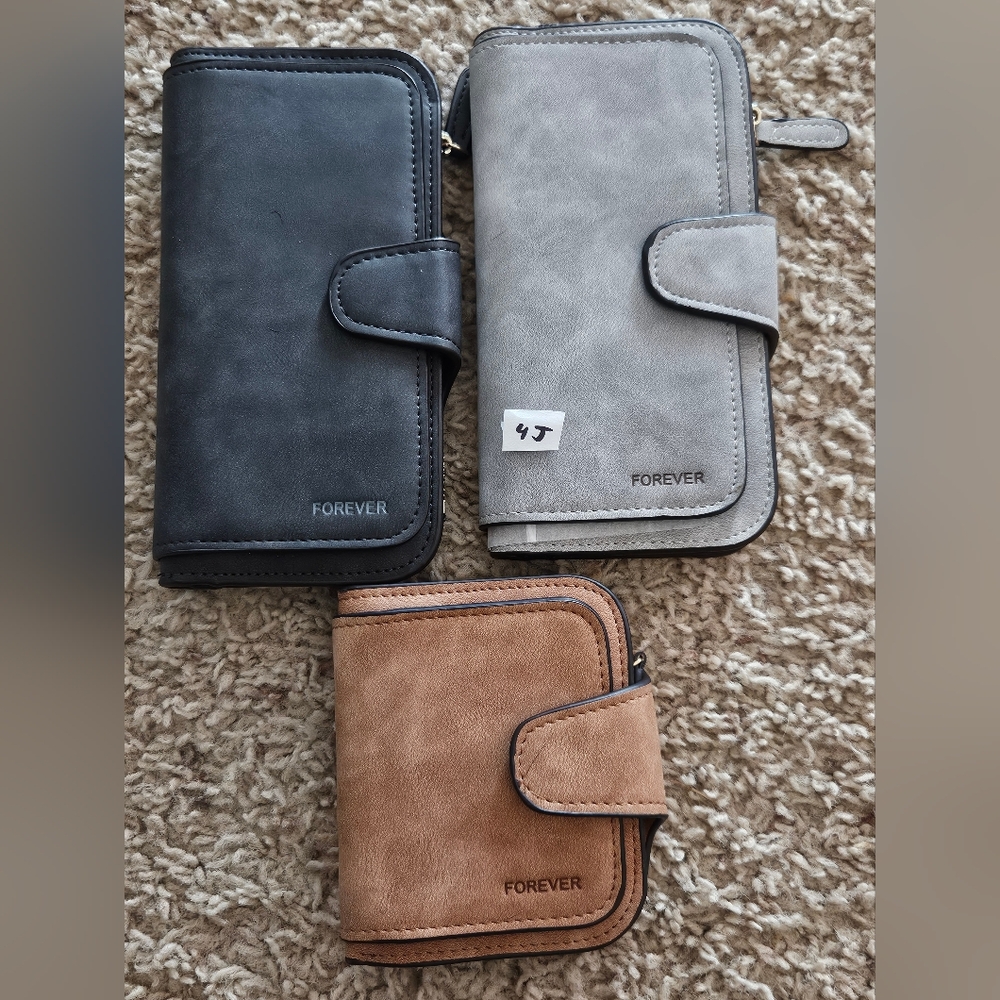 Forever Black, Gray, and Tan Wallet Set